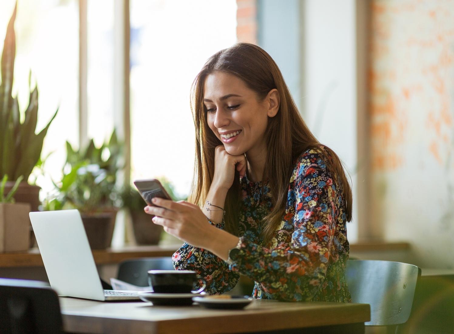 Woman using  laptop