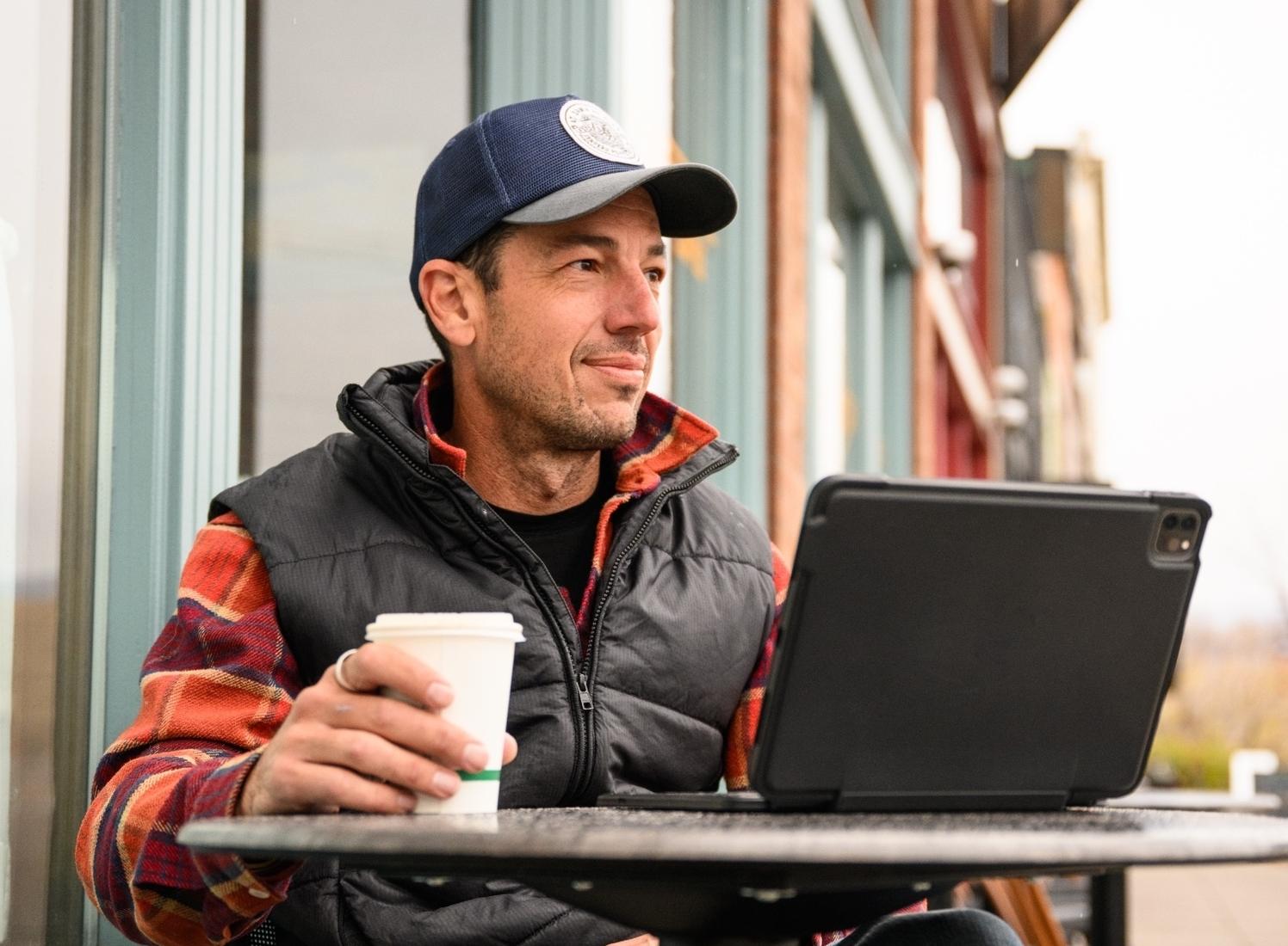 Man using iPad