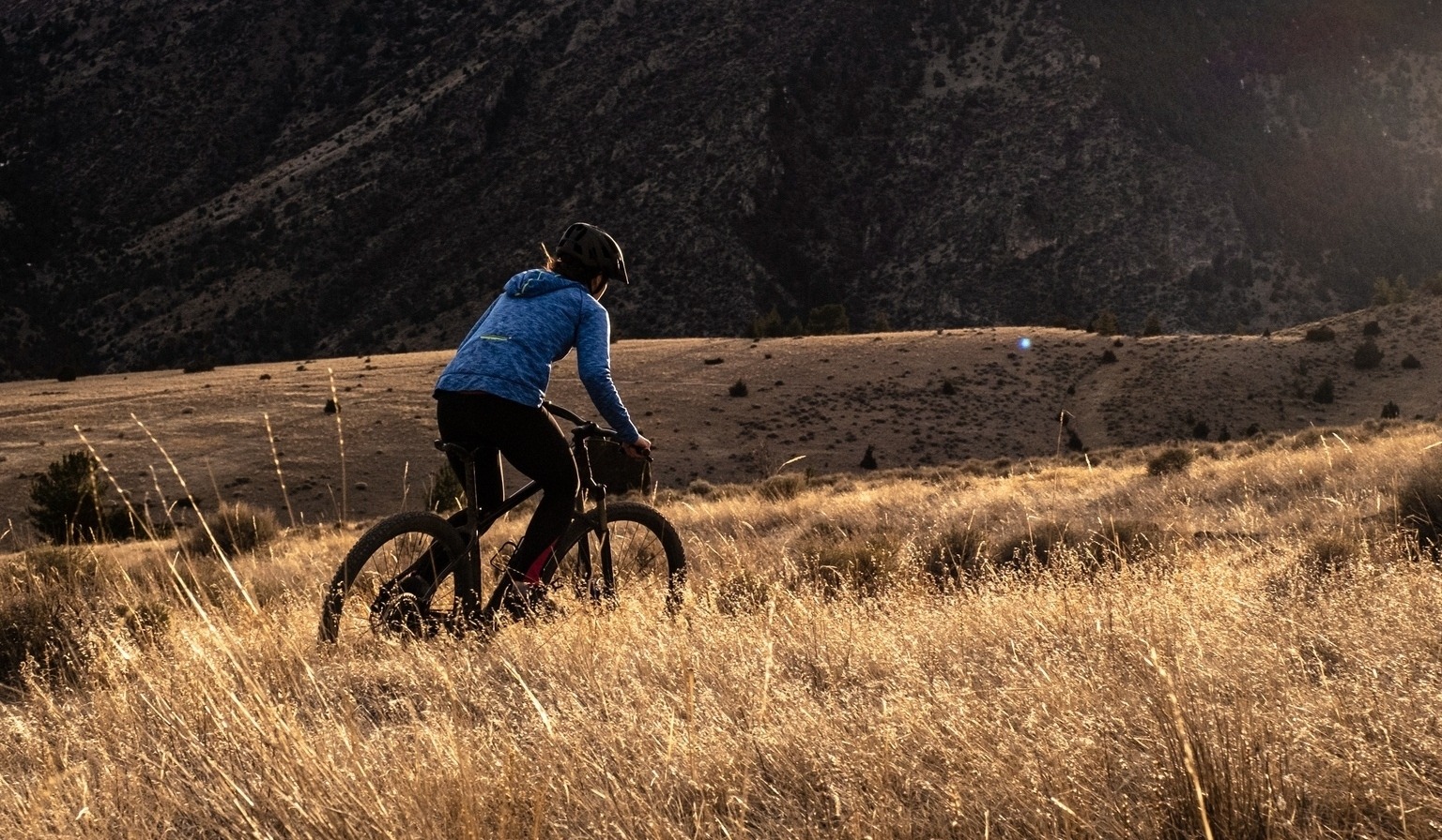Woman mountain biking