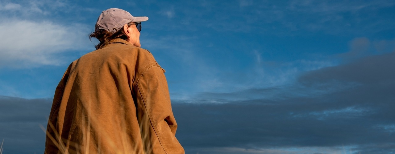 Woman in wheat field